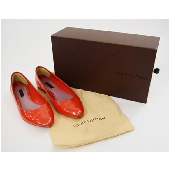Louis Vuitton Shoes - Louis Vuitton Orange Leather Flats.  Size 7 (37).